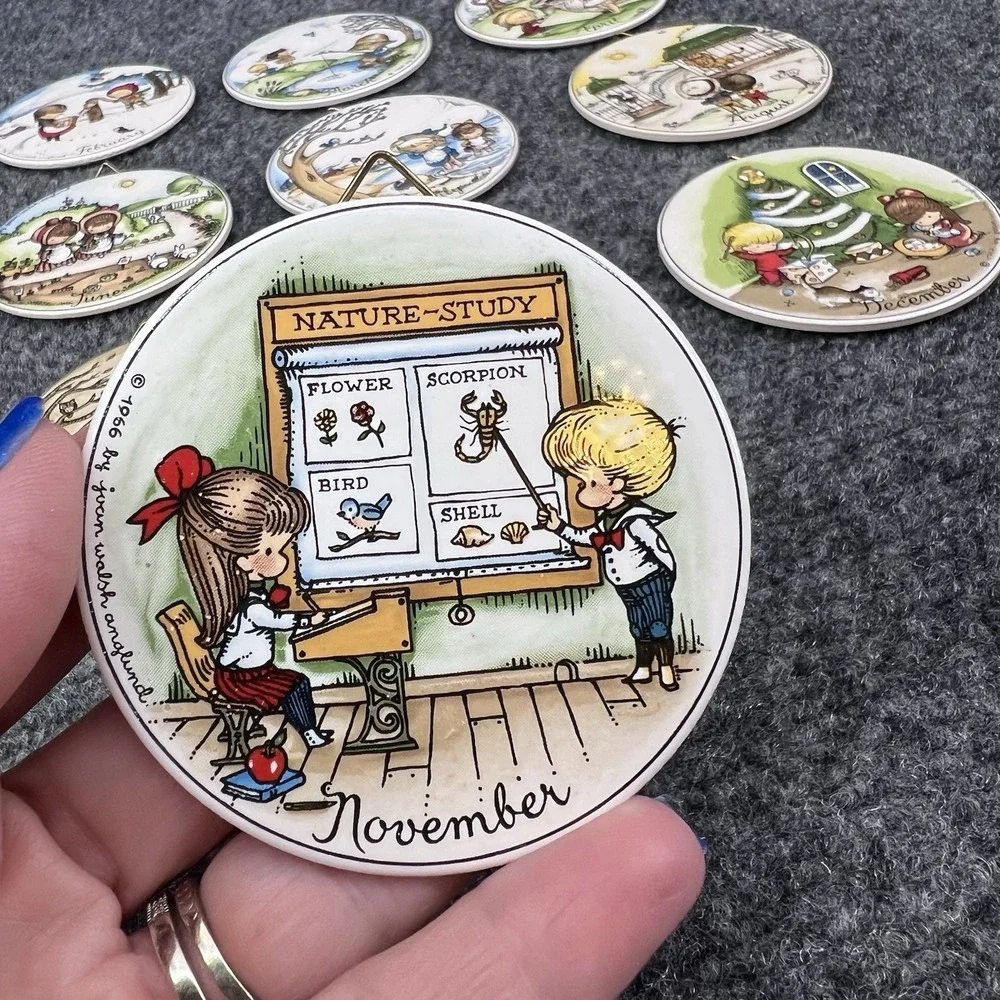 12 Joan Walsh Anglund Children Of West Germany Month Ornaments 1966 Mini Plates